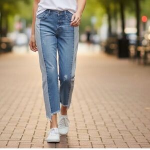 Pistola High Rise Button Fly Raw Hem Jeans Vintage Wash